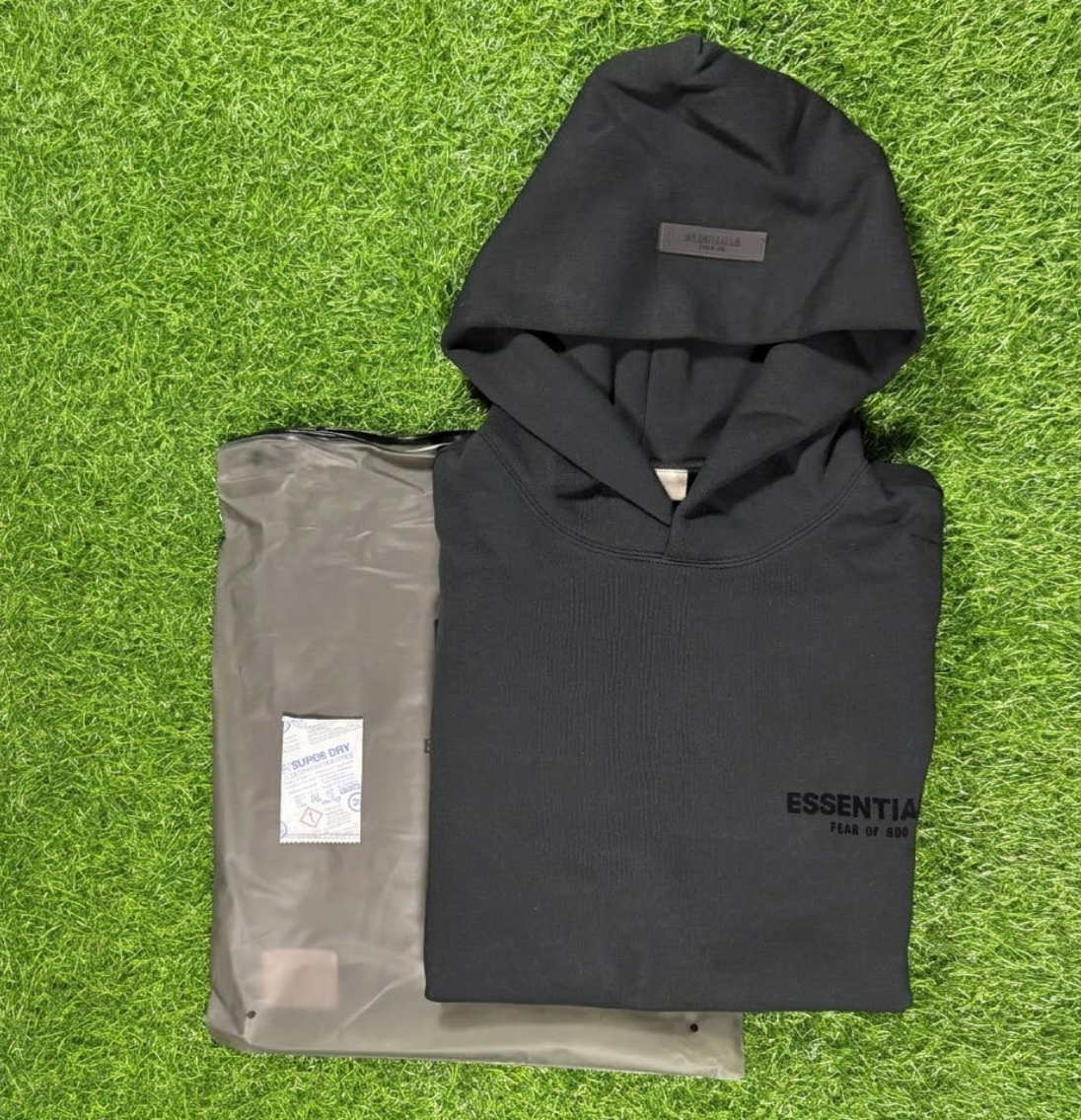 Fear of God Essentials Black Stretch Limo Hoodie